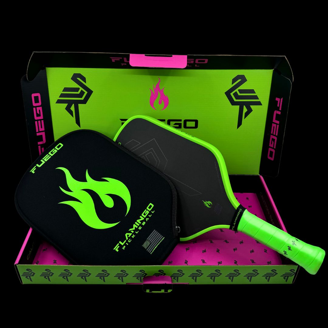 Fuego Pickleball Paddle (16mm) - Electric Lime + Free Paddle Cover